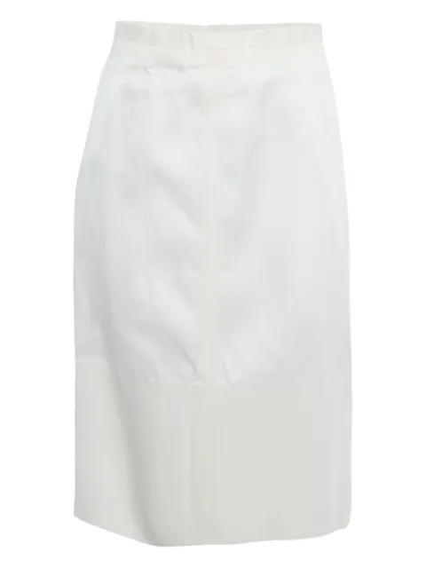 Celine Pre-Owned pleated midi skirt White 1234472
