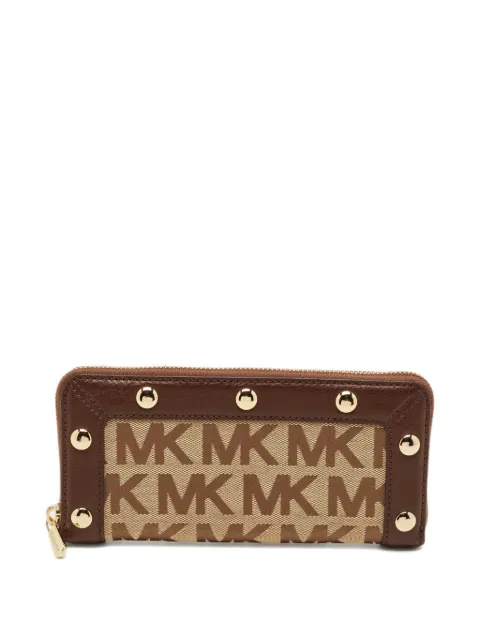 Michael Kors Vintage signature stud zip-around wallet Neutrals 1196975