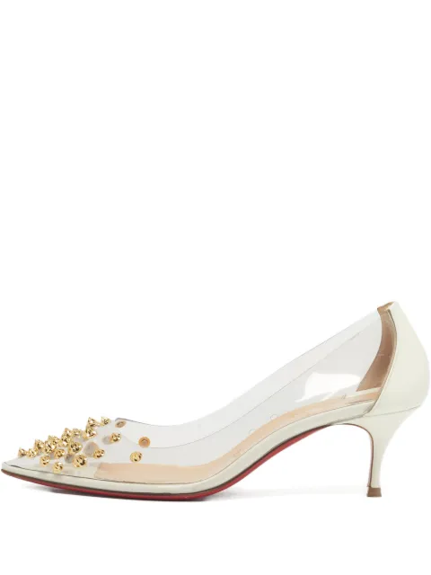 Christian Louboutin Pre-Owned Collaclou spiked transparent heeled pumps White 1211839