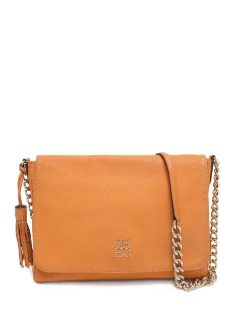 Carolina Herrera Vintage tassel-detail leather shoulder bag Orange 1199469