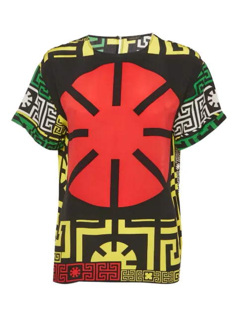 Versace Pre-Owned printed-detail round-neck top Black 1201191