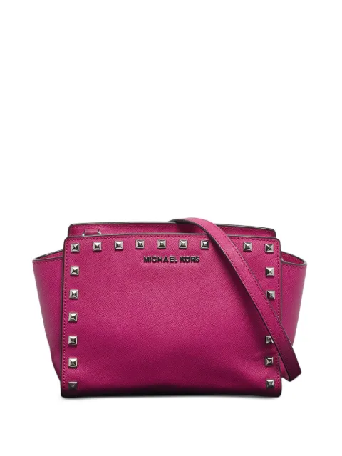 Michael Michael Kors Selma leather studded cross body bag Pink 1204343
