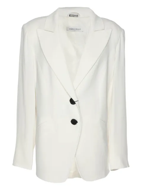 Marina Rinaldi single-breasted crepe blazer White 1183718