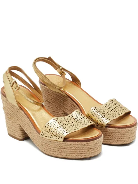 Tory Burch Roselle cutout platform espadrilles Gold 1222290