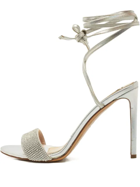 Alexandre Vauthier crystal ankle-wrap heeled sandals Silver 1194068