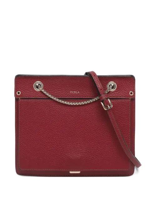 Furla chain leather cross body bag Red 1199834