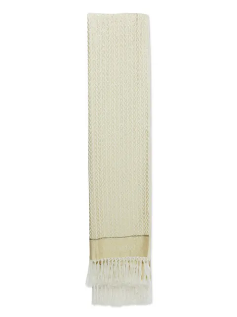 Valentino Garavani Pre-Owned Jacquard Monogram scarf Neutrals 1207025