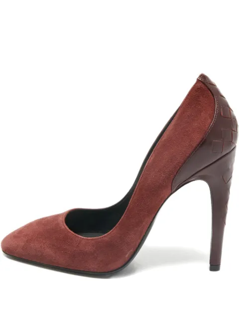 Bottega Veneta Pre-Owned Intrecciato-weave stiletto-heel pumps Brown 1169407