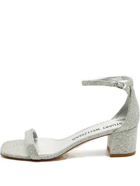 Stuart Weitzman Nearlynude glitter ankle-strap sandals Silver 1222170