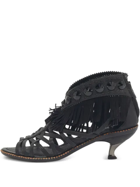 Christian Dior Pre-Owned studded fringed sandals Black 1211879