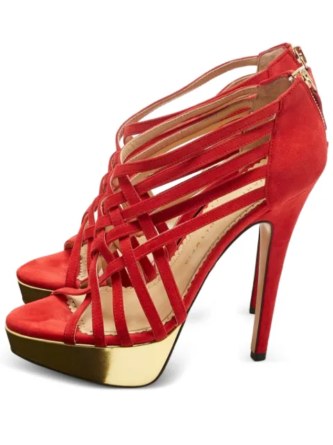 Charlotte Olympia platform suede sandals Red 1227897