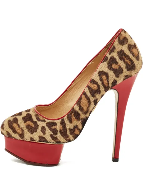 Charlotte Olympia Polly leopard-print heeled pumps Brown 1207790