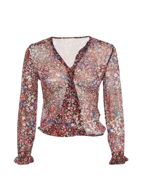 Maje floral-print long-sleeve top Black 1190118