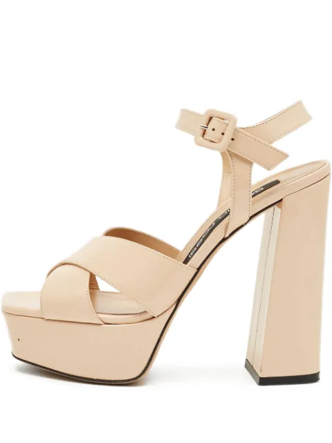 Sergio Rossi Vintage criss-cross-detail sandals Neutrals 1218417