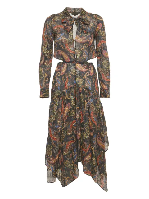 Maje paisley asymmetric dress Blue 1230273