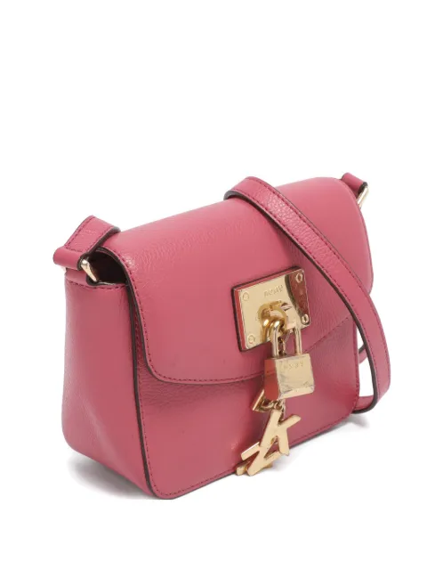 DKNY Elissa leather padlock cross body bag Pink 1190140