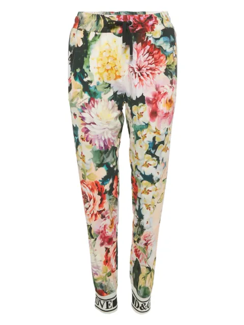 Dolce & Gabbana Pre-Owned floral-crepe trousers Neutrals 1194024