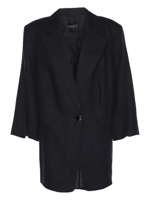 Marina Rinaldi single-breasted linen blazer Blue 1183827