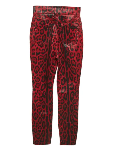 Dolce & Gabbana Pre-Owned leopard print trousers Red 1195680