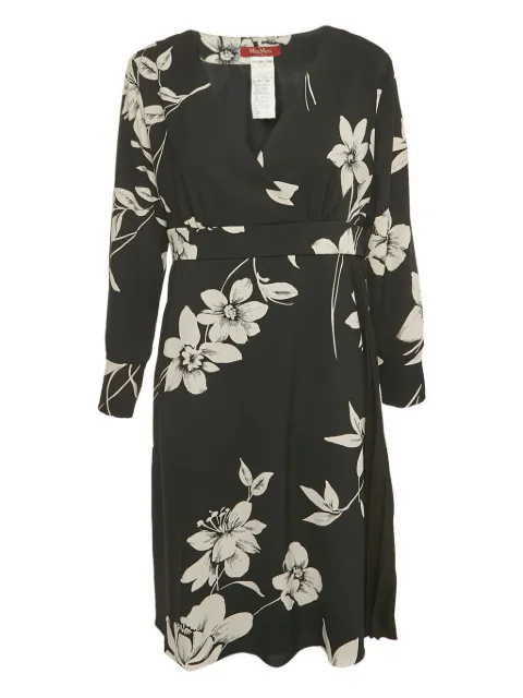 Max Mara floral-print midi dress Black 1194601