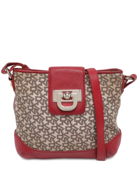 DKNY logo-pattern cross body bag Neutrals 1190120