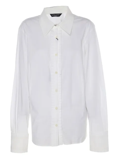 Marina Rinaldi cotton pleated shirt White 1186372