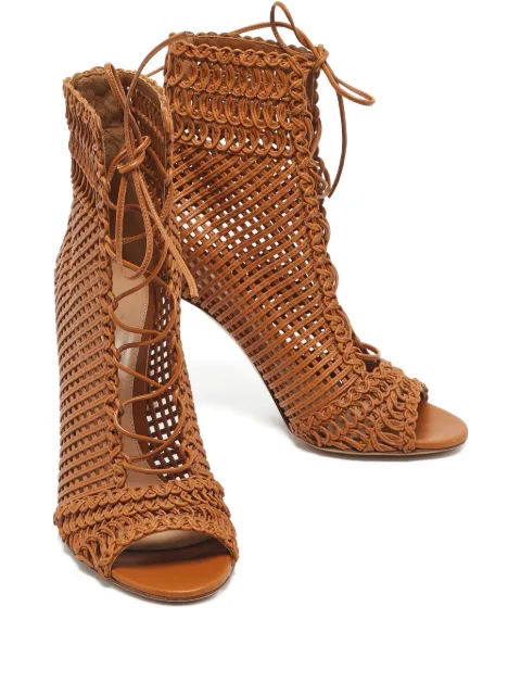 Gianvito Rossi woven lace-up boots Brown 1187922