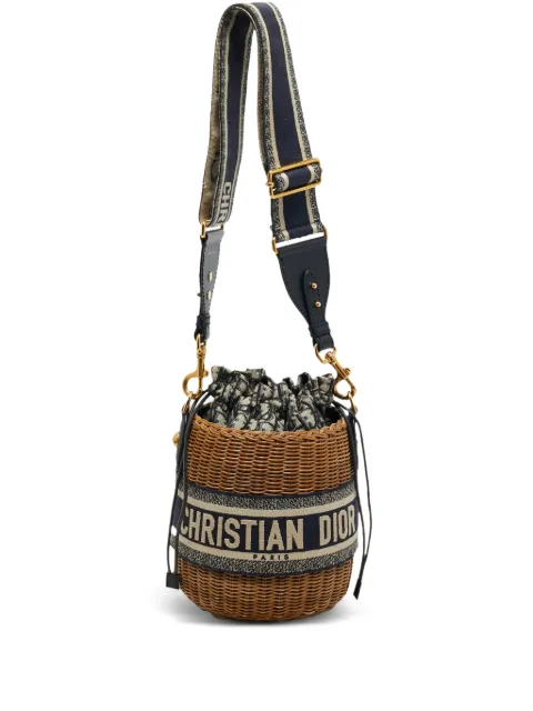 Christian Dior Pre-Owned 2021 Wicker bucket bag Blue 1214181