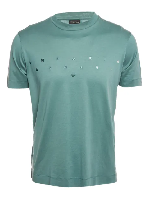 Emporio Armani Pre-Owned logo-embroidery jersey T-shirt Blue 1195661