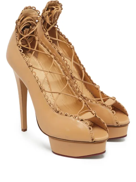 Charlotte Olympia Paloma lace-up platform pumps Neutrals 1211836