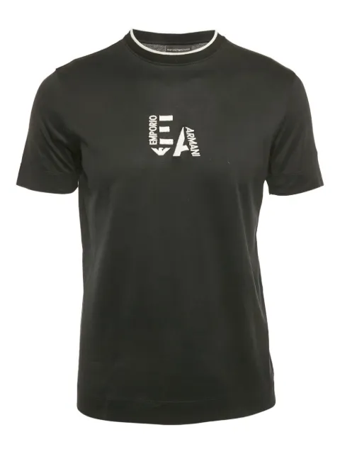 Emporio Armani Pre-Owned logo-embroidered T-shirt Black 1194308
