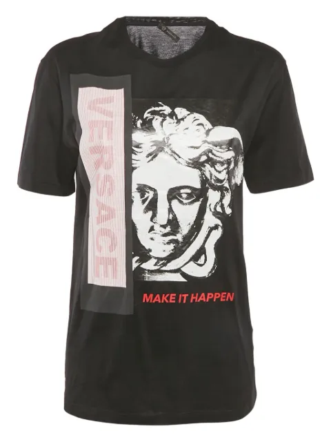 Versace Pre-Owned S graphic cotton top Black 1189977