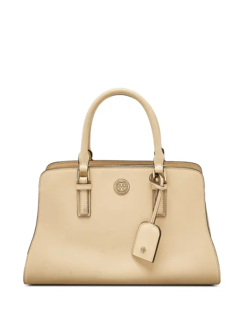 Tory Burch Robinson Dome leather tote bag Neutrals 1182187