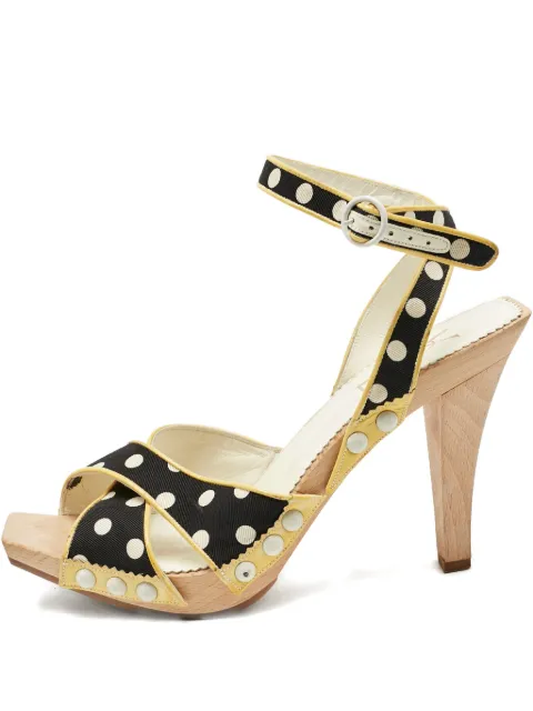 Saint Laurent Pre-Owned polka-dot platform sandals Black 1181861