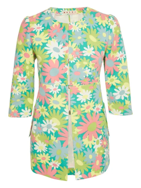 Marni Pre-Owned floral-print fitted jacket Green 1194738
