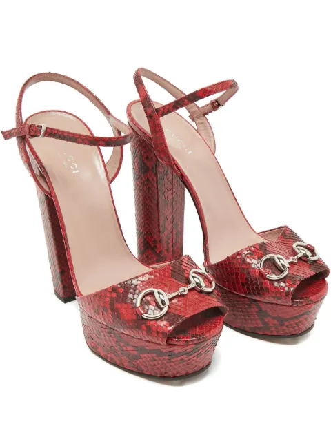Gucci Pre-Owned Horsebit-detail heeled sandals Red 1180191
