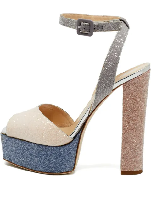 Giuseppe Zanotti Vintage Lavinia glitter platform heeled sandals Neutrals 1166083