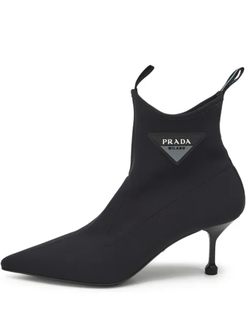 Prada Pre-Owned logo-detail heeled ankle boots Black 1168371