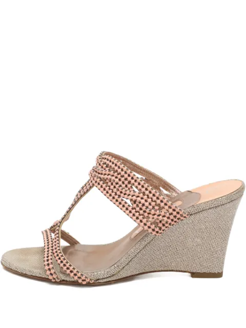 Gina bead-embellished wedge sandals Neutrals 1148097