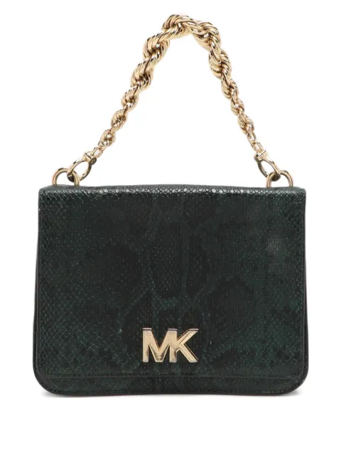 Michael Kors Vintage Python-Embossed chain-link shoulder bag Green 1114422