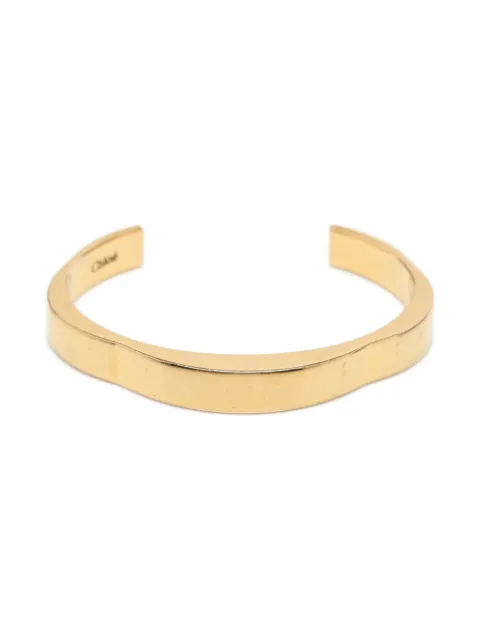 Chloé Pre-Owned logo-engraved cuff bracelet Gold 1032960