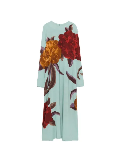 La DoubleJ Sablé Peony Placée floral-print maxi dress Blue DRE0231VIS001PEO06BU01