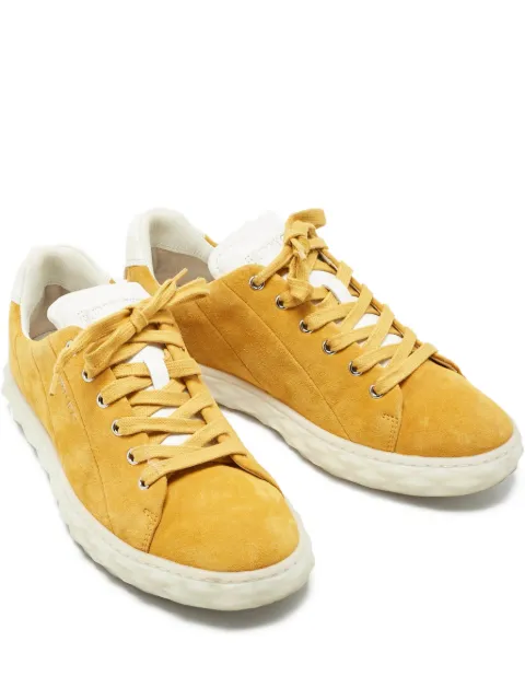 Jimmy Choo Pre-Owned Diamond suede sneakers Yellow 1197379