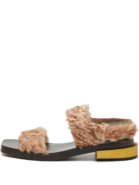 Gucci Pre-Owned faux-fur slingback sandals Neutrals 1118089