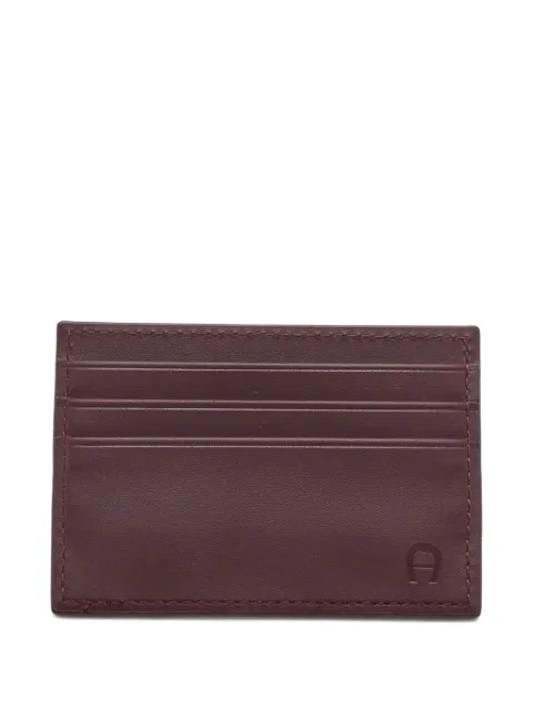 Aigner Vintage logo-embossed leather card holder Red 1110211