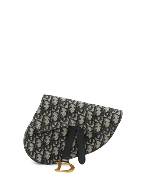 Christian Dior Pre-Owned mini 2019 Oblique Saddle clutch bag Blue 1072638