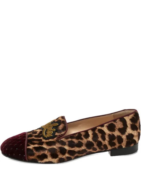 Christian Louboutin Pre-Owned leopard-pattern slipper Brown 601220