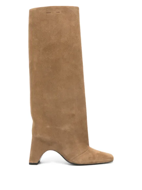 Coperni square-toe heeled knee-high boots Brown COPSH03F6049