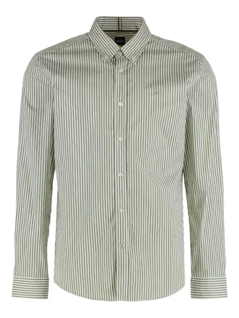 BOSS slim-fit striped oxford shirt Green 50520285