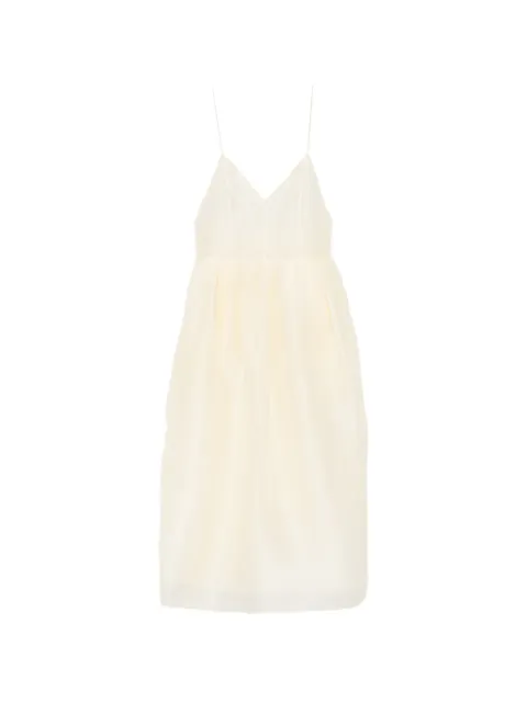 KHAITE Colette V-neck midi dress Neutrals 5584382W382
